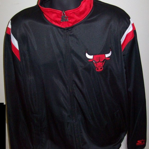 CHICAGO BULLS Full Zip Track Jacket BLACK - Picture 2 of 8